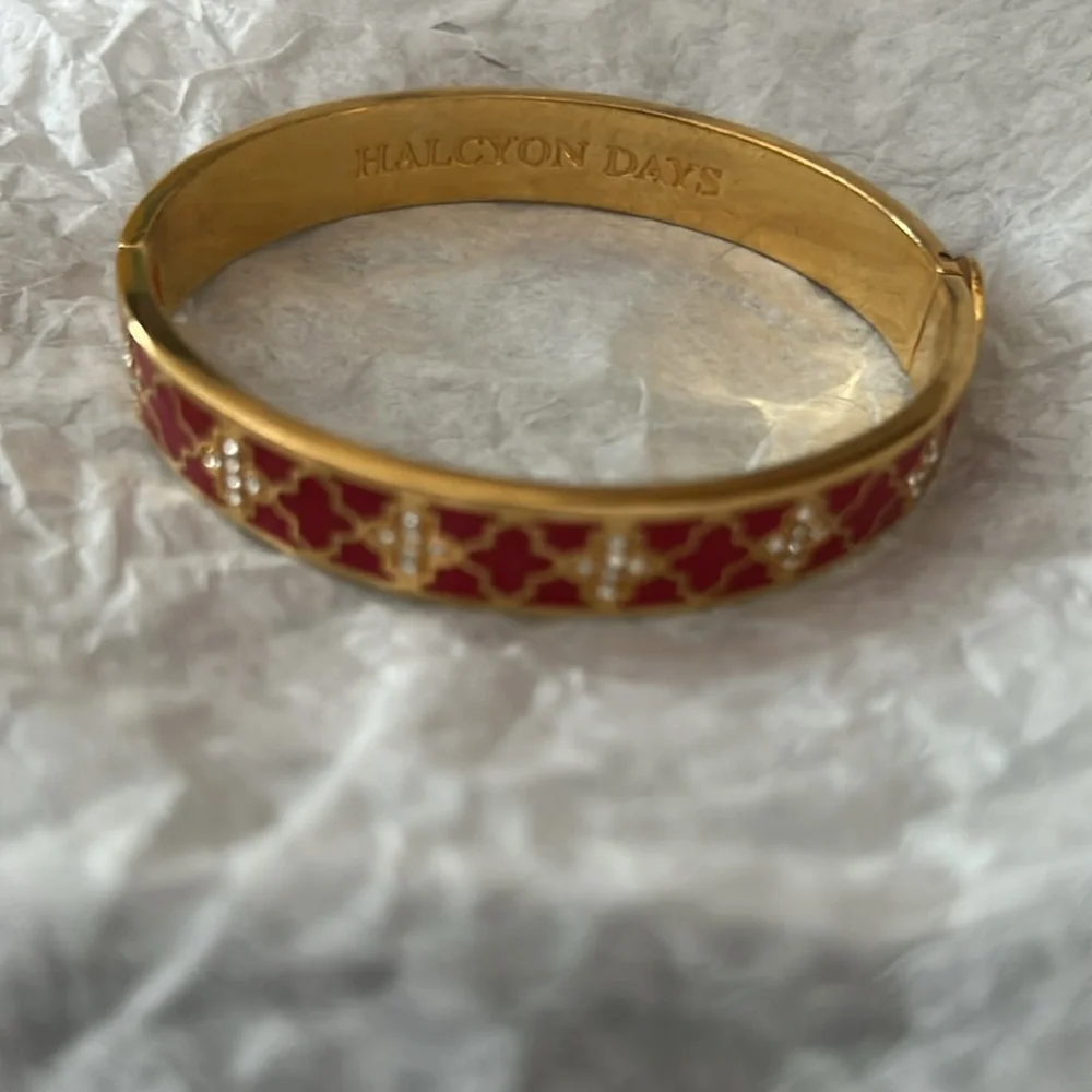 Halcyon Days Red and Gold Bangle - Picture 3 of 4